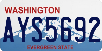 WA license plate AYS5692