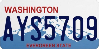 WA license plate AYS5709