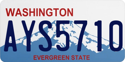 WA license plate AYS5710