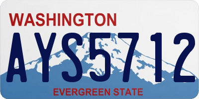 WA license plate AYS5712