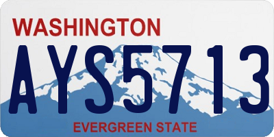 WA license plate AYS5713