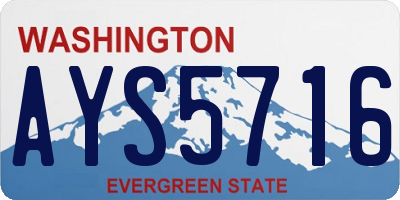 WA license plate AYS5716