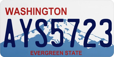 WA license plate AYS5723