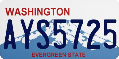 WA license plate AYS5725