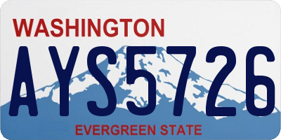 WA license plate AYS5726