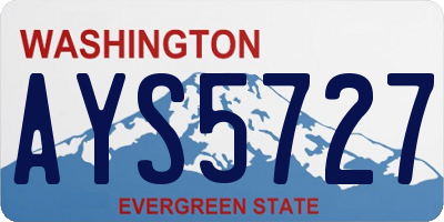 WA license plate AYS5727