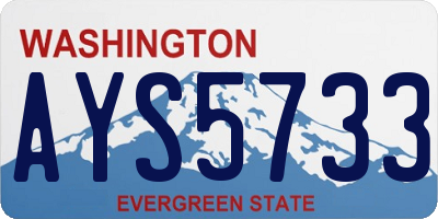WA license plate AYS5733