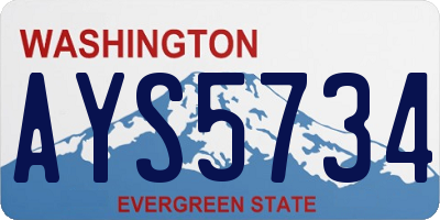 WA license plate AYS5734