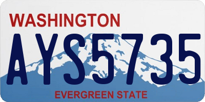 WA license plate AYS5735