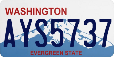 WA license plate AYS5737