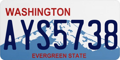 WA license plate AYS5738