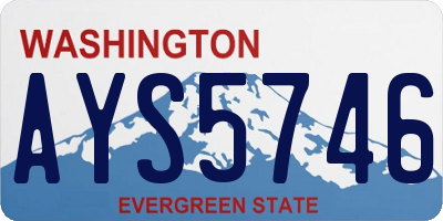 WA license plate AYS5746