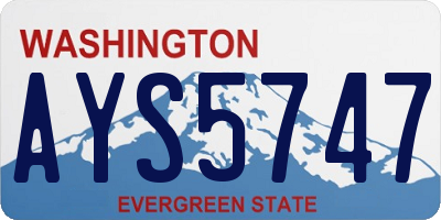 WA license plate AYS5747