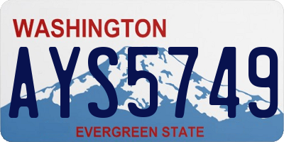 WA license plate AYS5749