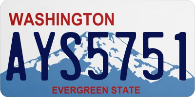 WA license plate AYS5751