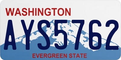 WA license plate AYS5762