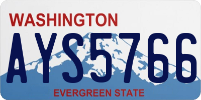 WA license plate AYS5766