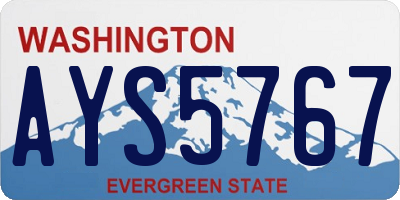 WA license plate AYS5767
