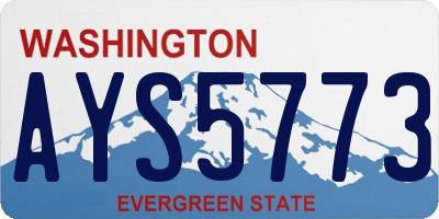 WA license plate AYS5773