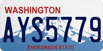WA license plate AYS5779