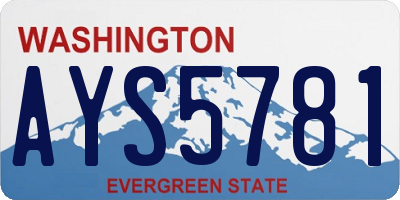 WA license plate AYS5781