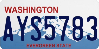 WA license plate AYS5783