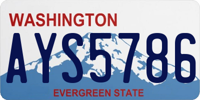 WA license plate AYS5786