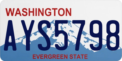 WA license plate AYS5798