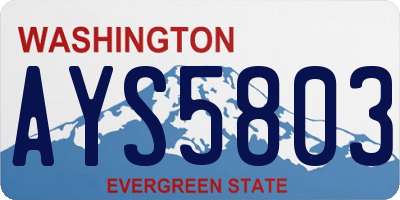 WA license plate AYS5803