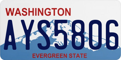 WA license plate AYS5806
