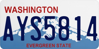 WA license plate AYS5814