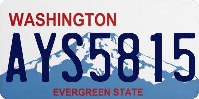 WA license plate AYS5815
