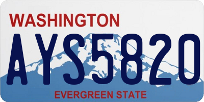 WA license plate AYS5820