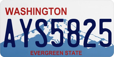 WA license plate AYS5825