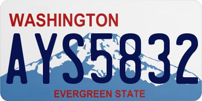 WA license plate AYS5832
