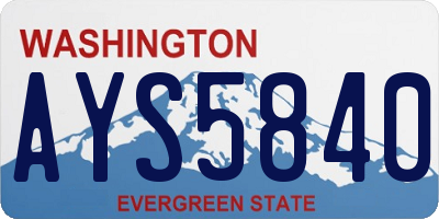 WA license plate AYS5840