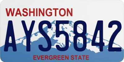 WA license plate AYS5842