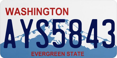 WA license plate AYS5843