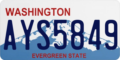 WA license plate AYS5849