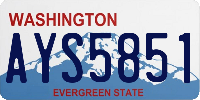 WA license plate AYS5851