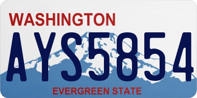 WA license plate AYS5854