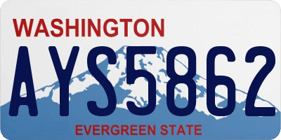 WA license plate AYS5862
