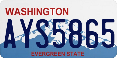 WA license plate AYS5865