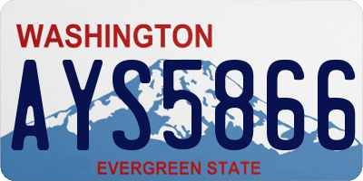 WA license plate AYS5866