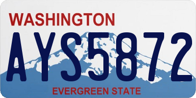 WA license plate AYS5872