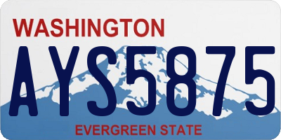 WA license plate AYS5875