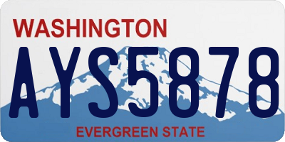 WA license plate AYS5878