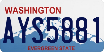 WA license plate AYS5881