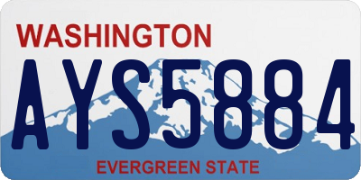 WA license plate AYS5884