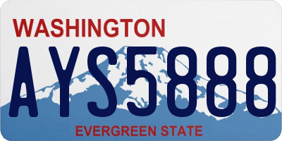 WA license plate AYS5888